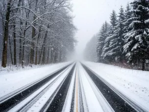 Уважаемые участники дорожного движения! На территории региона наблюдается сильный снег, метель и снижение видимости!